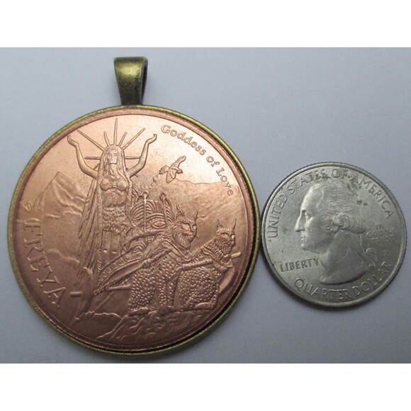 Freya Goddess of Love Silver Coin/Pendant-Copper/Bronze - Picture 5 of 8